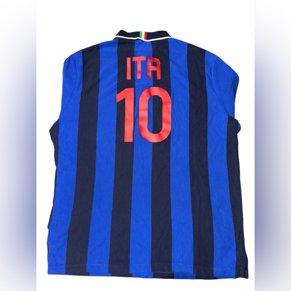 POLO RALPH LAUREN ITALIA FOOTBALL CLUB SINGLE STITCH SHIRT STRIPE MENS XL - Picture 6 of 9